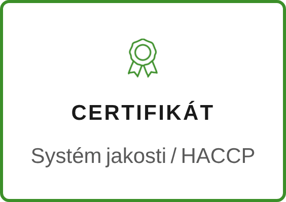 Certifikát - systém jakosti / HACCP